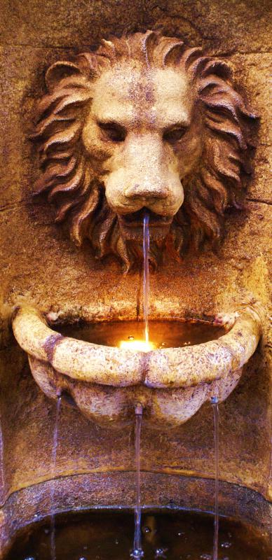 Water features can be added to a garden with soft landscaping.