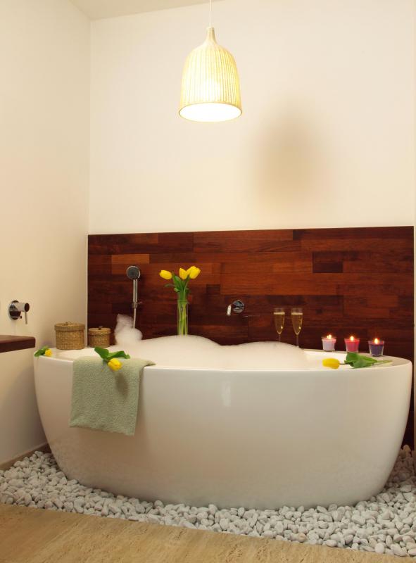 A deep bathtub allows greater immersion in the water than a traditional tub.