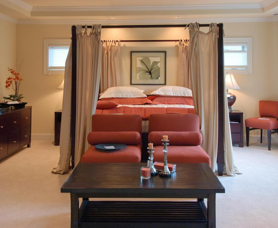 Plush carpet, a type of cut pile carpet, is soft to the touch and works well in bedrooms.
