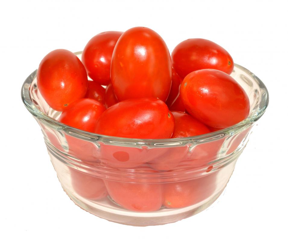 Grape tomatoes are a small tomato variety.