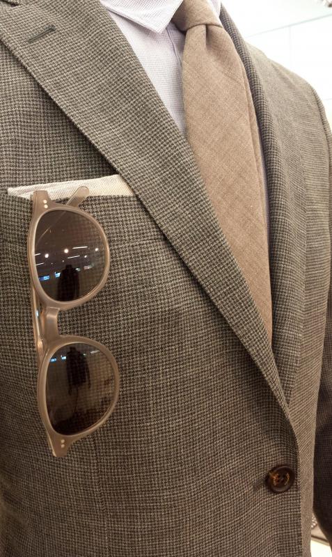 Sharkskin fabric is a woven smooth wool from which suits are often made.