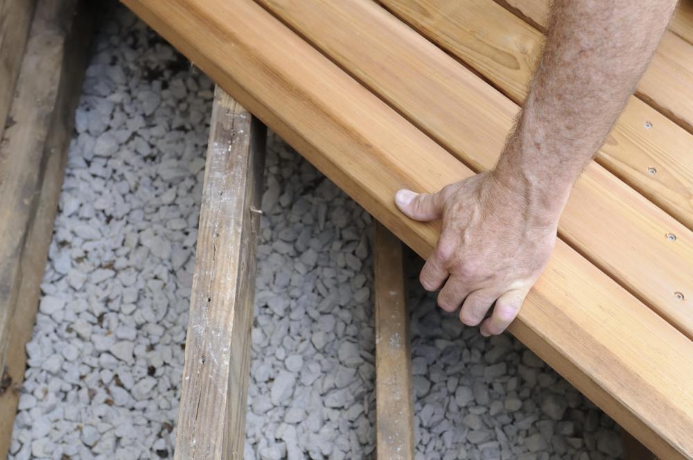 Deck joists hold deck boards to the deck structure.