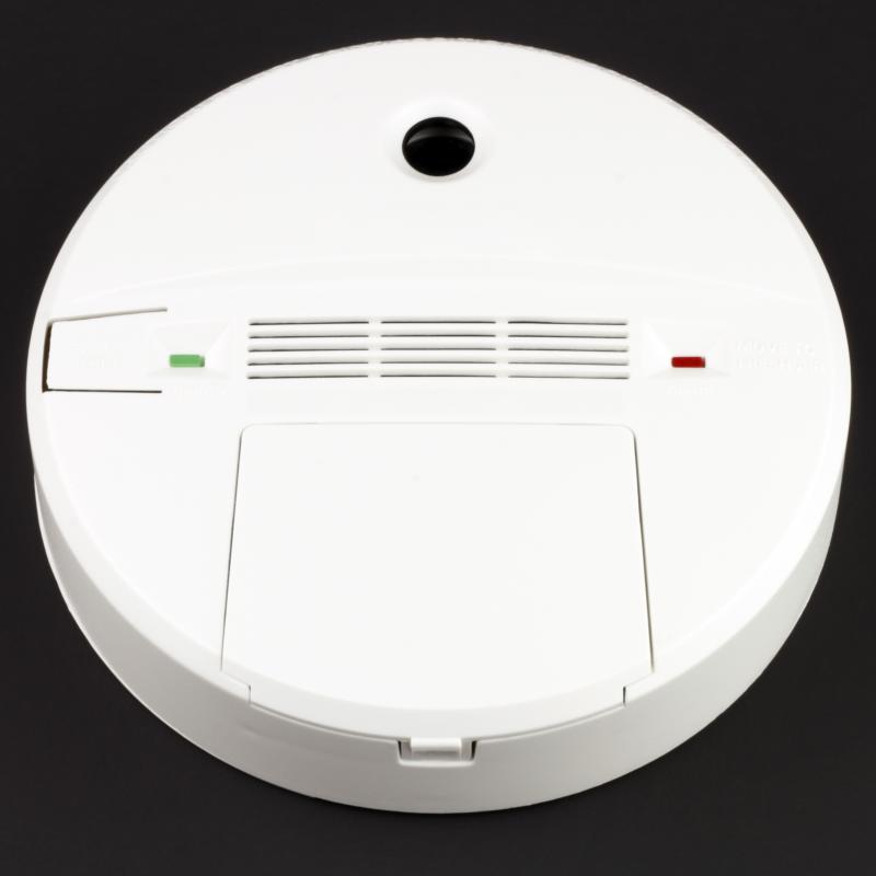 Battery operated carbon monoxide detectors typically beep when the batteries get low.