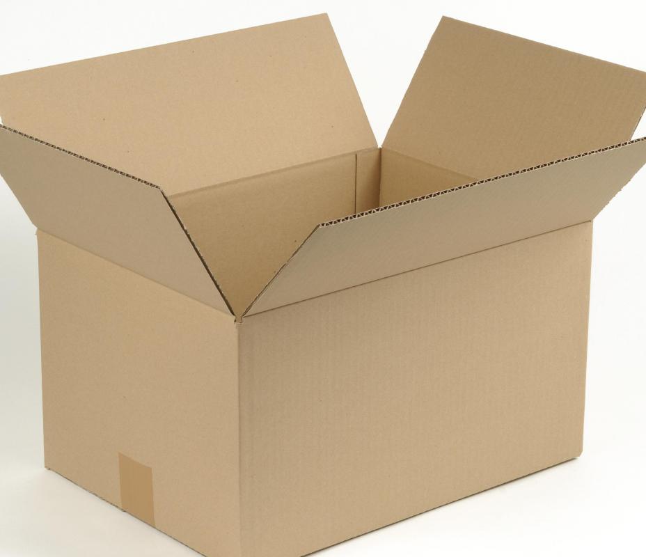 An old cardboard box may be used to make a puppet theater.