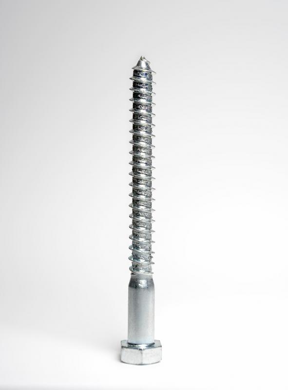 Coach screws are heavy duty screws that have a threaded cylindrical shaft that tapers to a point and a square or hexagonal head engineered to be used with a wrench, spanner, or pliers.