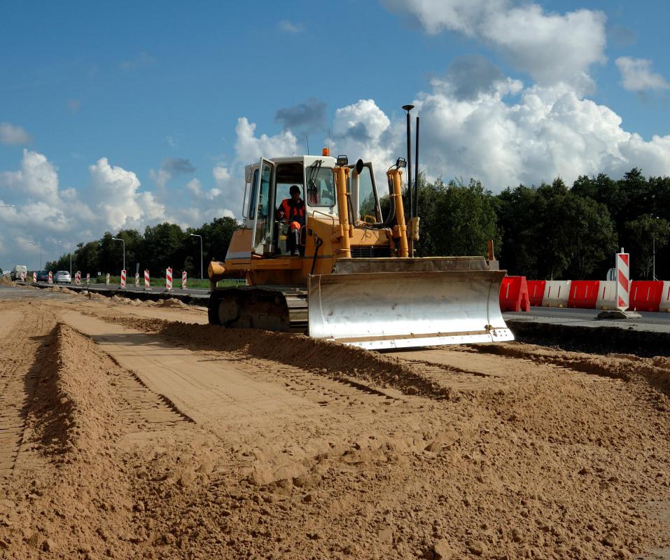 When site grading, bulldozers are often used to remove or redistribute dirt.