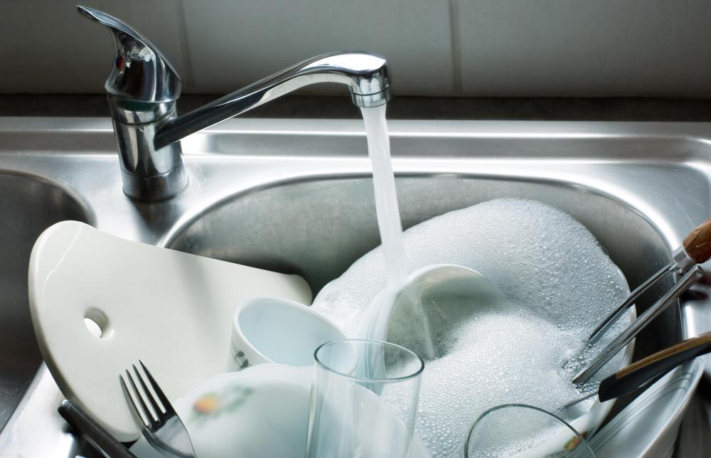 Powdered borax can be used while washing dishes.
