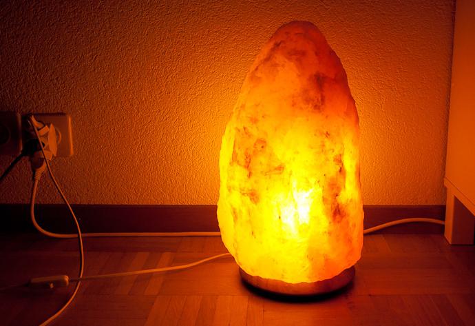 Electric salt lamp.