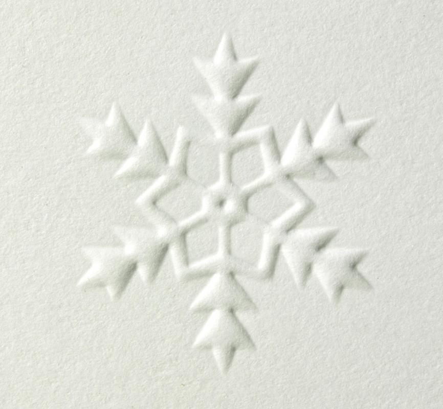 In dry embossing, the paper shouldn't be too thick or too thin.