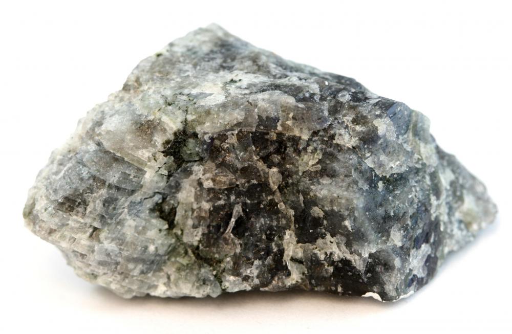 A piece of feldspar, which is often contained in flagstone.