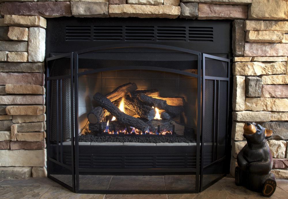 Most prefab fireplaces burn manufactured gas logs.