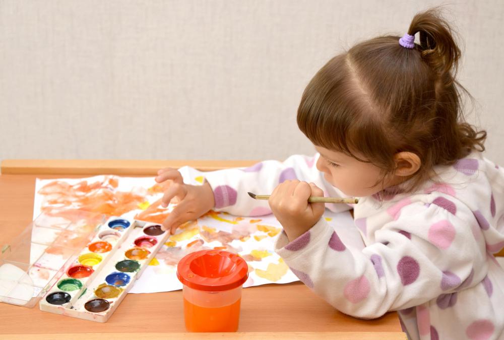 One type of paint for children is watercolors.