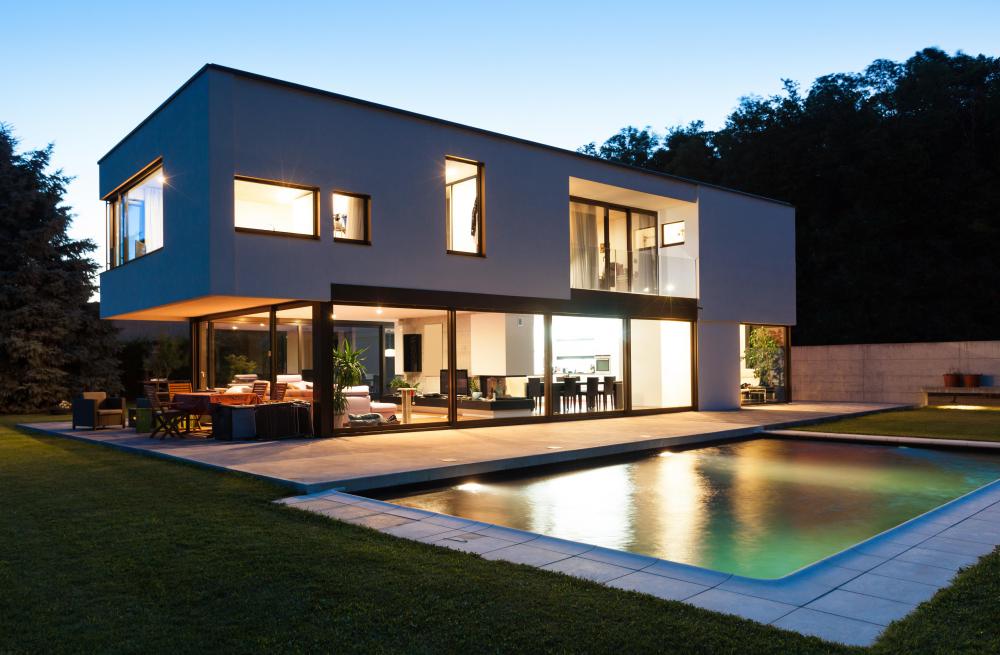 A pool alarm alerts the owners if an animal or person falls into the pool.
