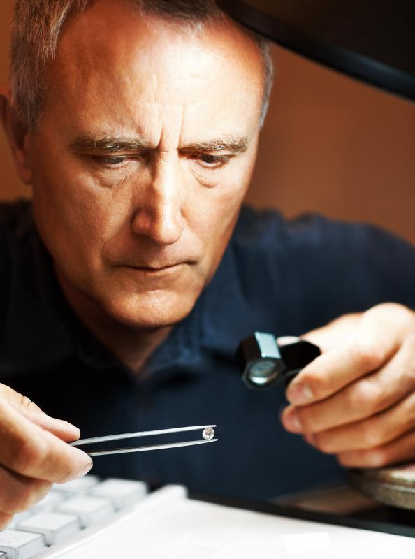 Jewelers use task lighting when inspecting diamonds.
