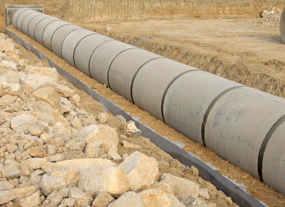 Drainage pipes can help prevent flooding and soil erosion by guiding water away from an area.