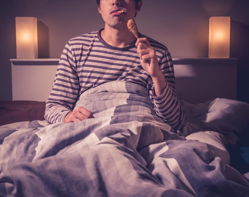 People who eat in bed should change their sheets often.