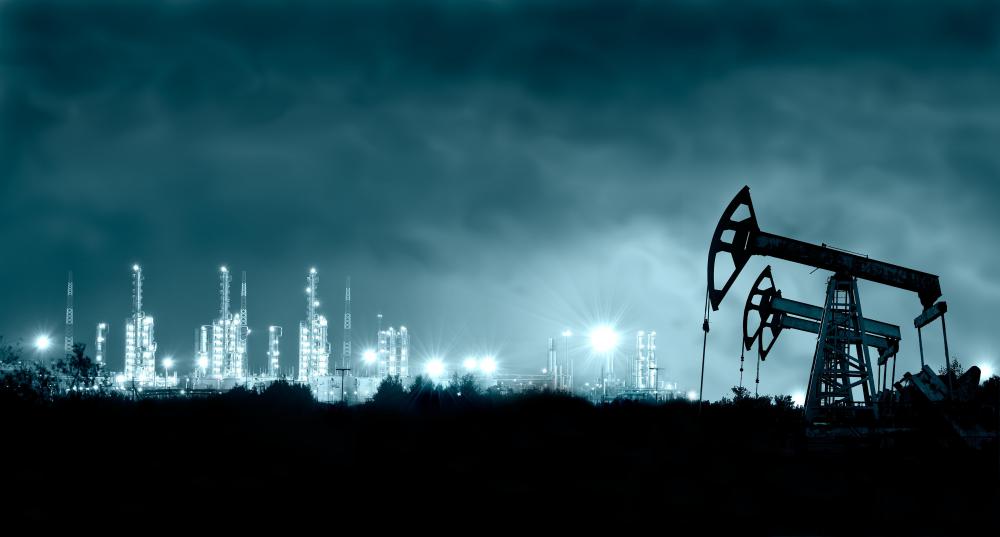 Fuel oil is refined from light oils that have been extracted from underground wells.
