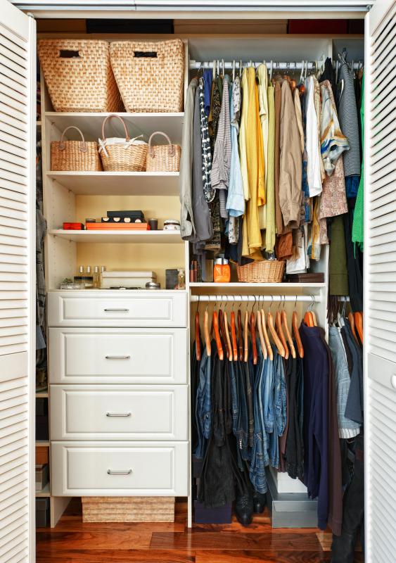 Linen closets may be used to store extra clothes.