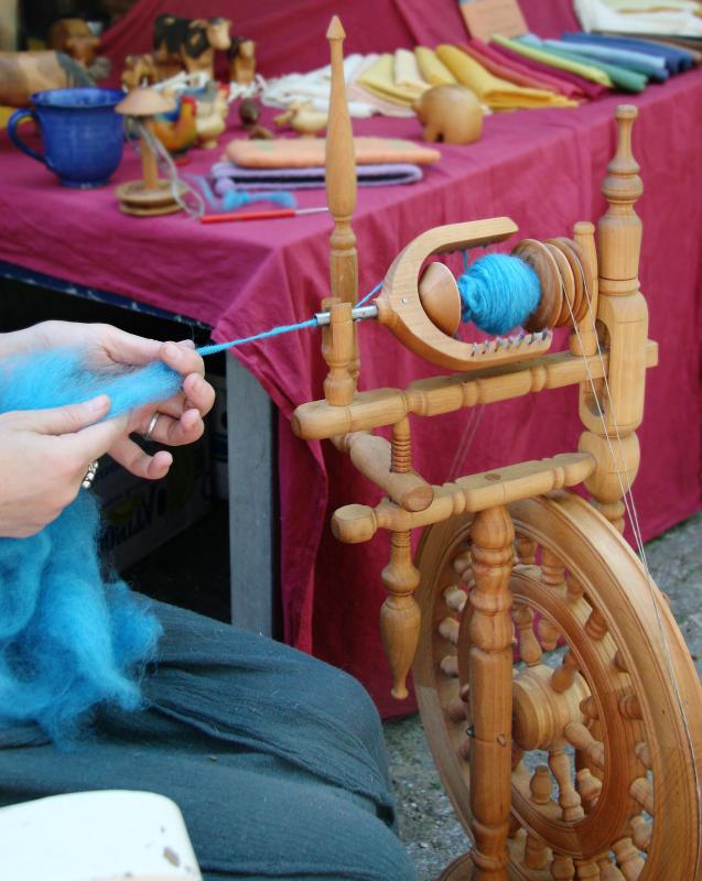 Yarn is made by spinning fibers together.