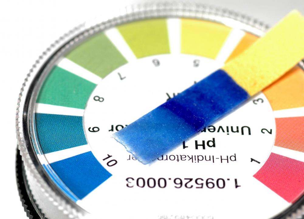 A pH test. Raw phosphate fertilizer can be used to raise the pH of soil.
