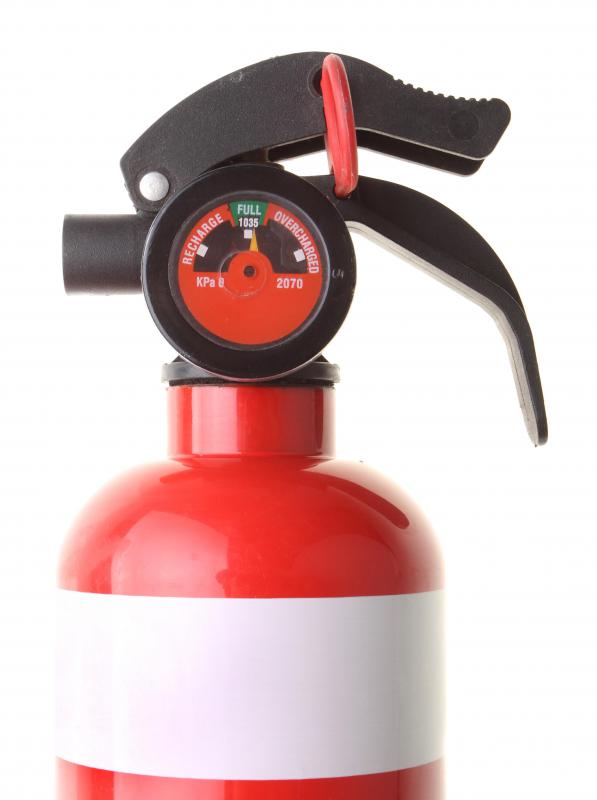 Fire extinguishers should be kept near all potential fire sources.