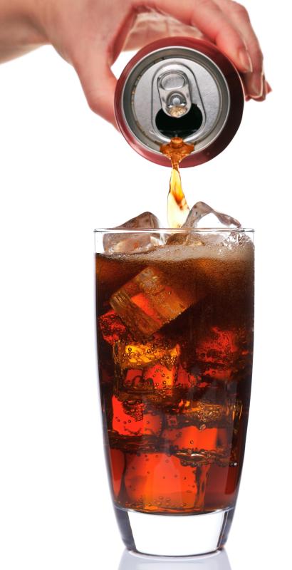 A soft drink containing gum arabic.