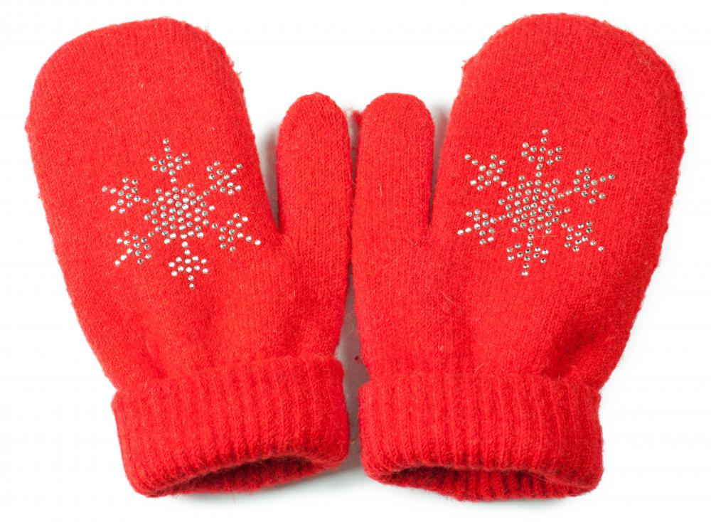 Double-pointed knitting needles are commonly used to make mittens.