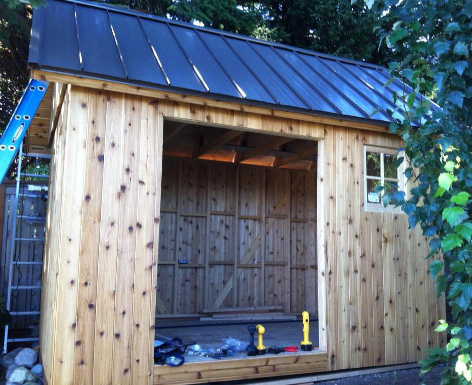 A ridge cap may be installed on a sloped roof.