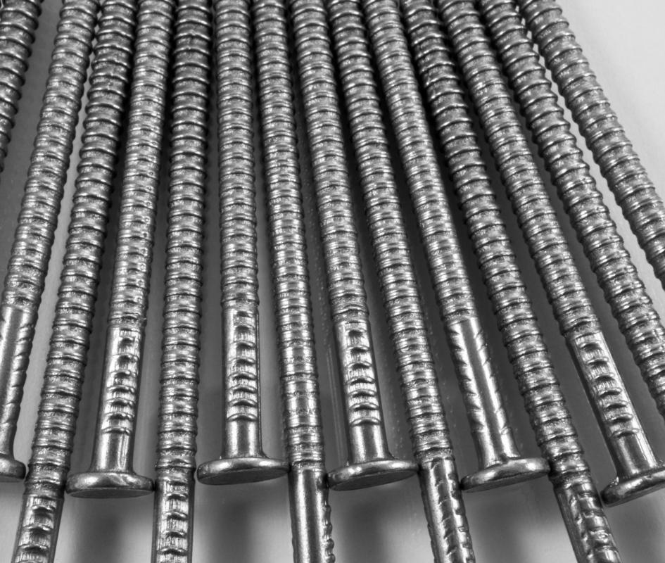 Ring shank nails are often used in drywall.