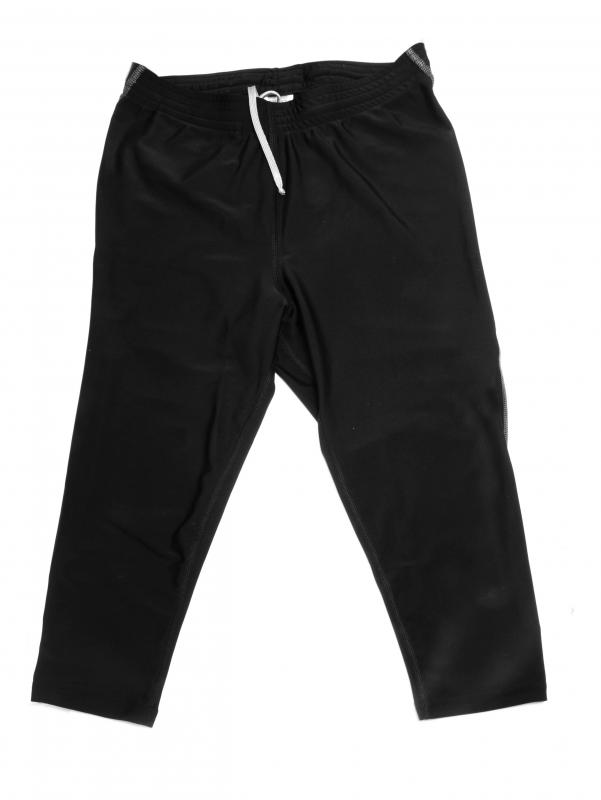 Exercise pants made with nylon thread.