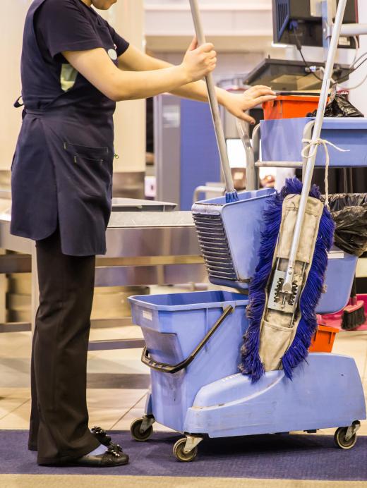 Disinfectants may be used to clean contaminated hospital floors.