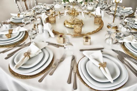 For a formal dinner, the table is typically set a particular way.