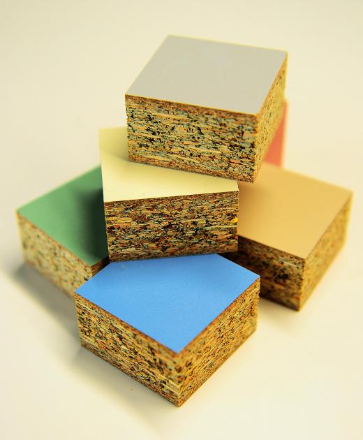 Melamine covered particle board, which has very little wood movement.