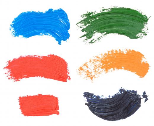 Smears of oil-based house paint.