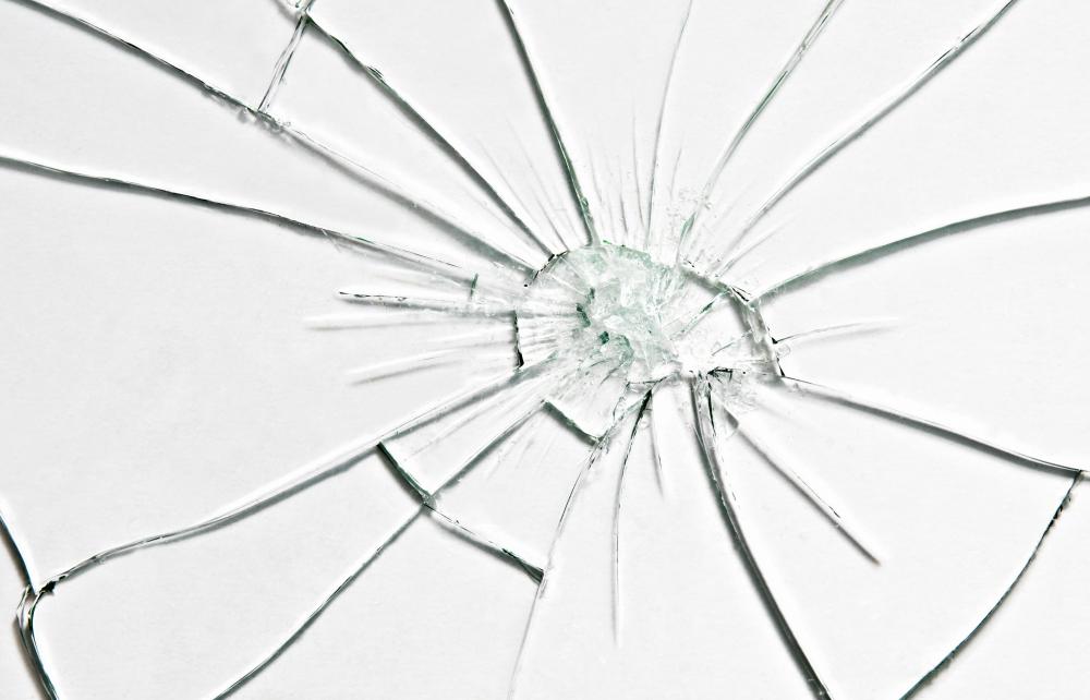 Standard glass breaks into large, irregular shaped shards.