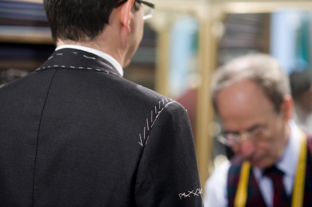 Tailors use basting stitches before making permanent alterations.