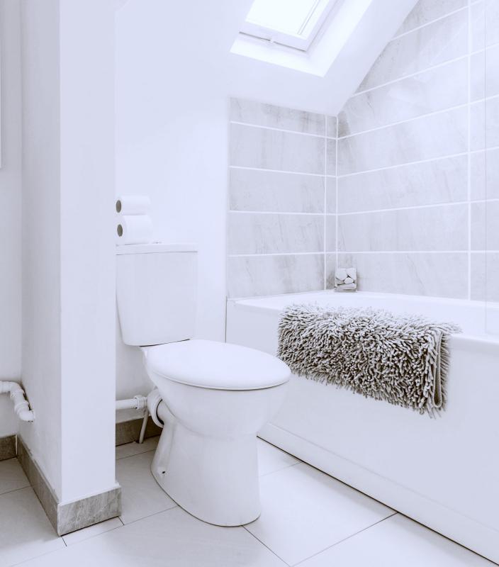 Bathtub and toilet rings can be removed with rubbing alcohol.