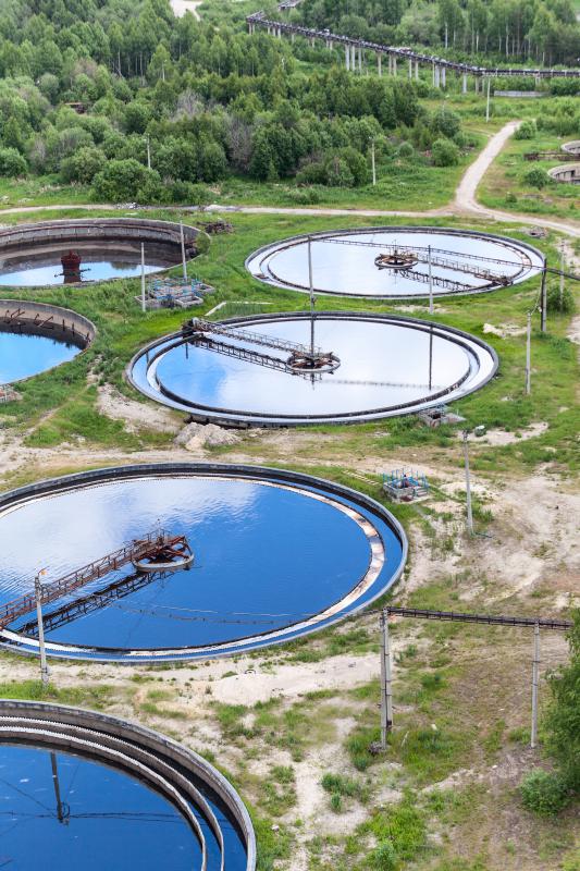 Chlorine tablets are used in water treatment plants to sanitize the water.