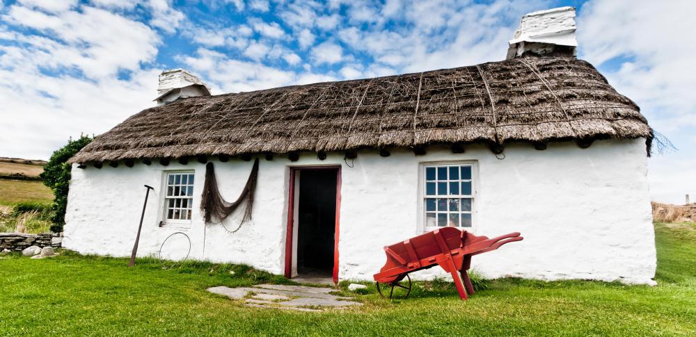 Bungalows were historically small houses with thatched roofs.
