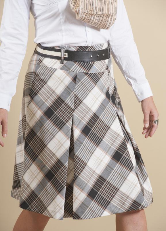 Worsted wool may be used to make pleated skirts for women.
