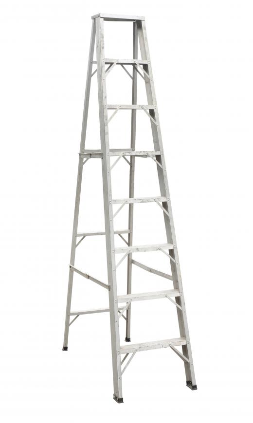 Aluminum ladders are a popular choice for its durability and portability.