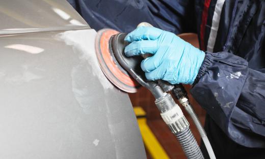 Orbital sanders are often used during auto body repair.