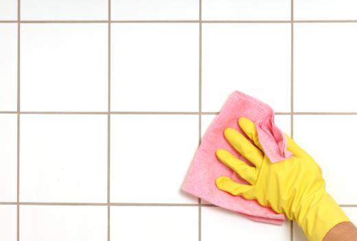 Cleaning the grout between the tiles can be a challenge.