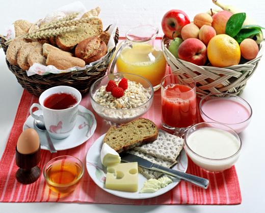 Breakfast on a placemat.