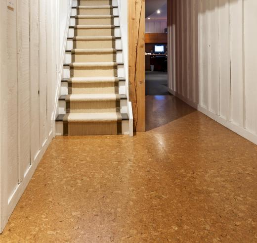 Cork flooring has a supportive and springy surface.