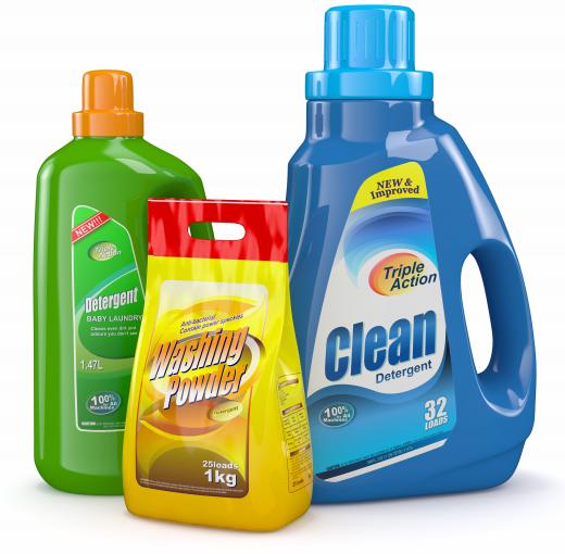 High-efficiency detergents use less water than conventional detergents because they produce few suds.