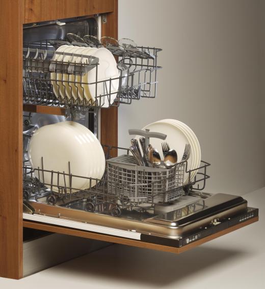 Dishwasher racks are used to hold dirty dishes.