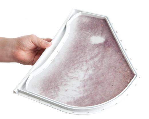 A lint trap grabs the lint that comes from drying clothing and linens.