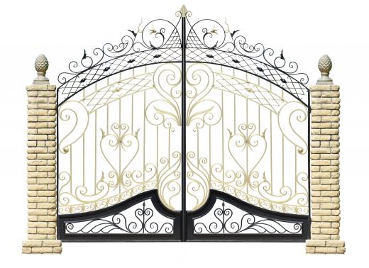 Wrought iron is a common material used to make garden gates.