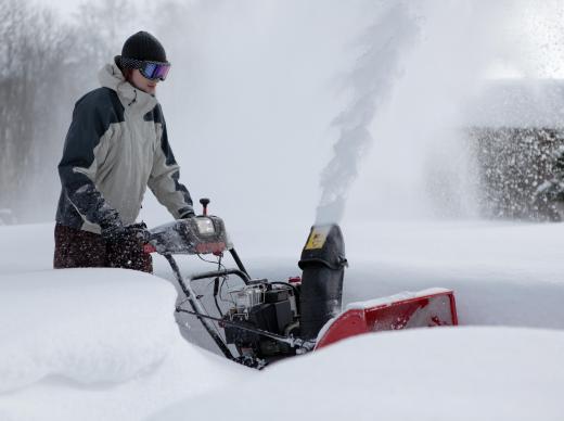 The average walk-behind, two-stage snow blower uses a gasoline-powered engine.